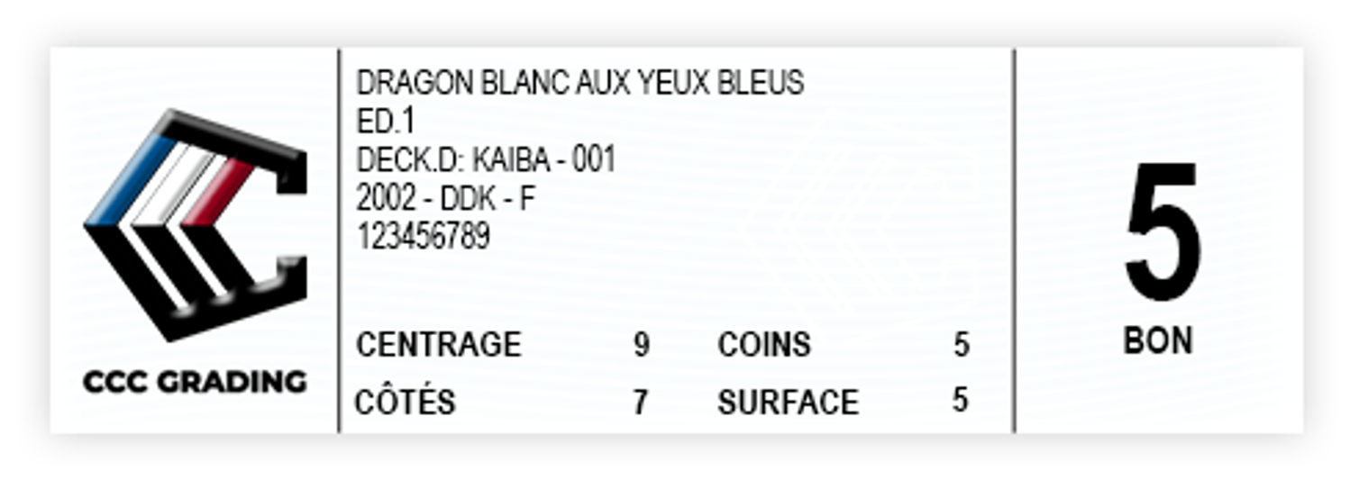 Syst&egrave;me de notation CCC Grading	